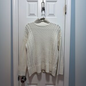 Truth Women's Ivory Cable Knit Turtleneck Size Medium